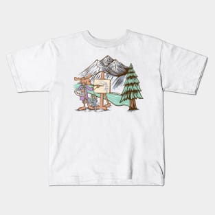 Rocky and Bullwinkle Paint the Mountains Kids T-Shirt